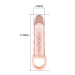 Телесная насадка на пенис с подхватом Brayden - 17 см. - фото 1380429