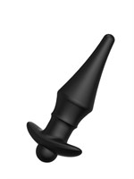 Черная перезаряжаемая анальная пробка №08 Cone-shaped butt plug - 13,5 см. - фото 1416422