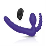 Фиолетовый безремневой страпон с пультом ДУ 7’’ Remote Control Strapless - 24 см. 332147 - фото 52071