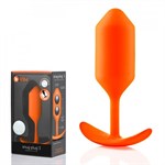 Оранжевая пробка для ношения B-vibe Snug Plug 3 - 12,7 см. - фото 1380732