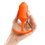 Оранжевая пробка для ношения B-vibe Snug Plug 3 - 12,7 см. - фото 1380736