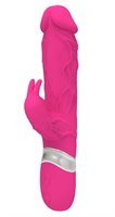 Розовый реалистичный вибратор-кролик - 23 см. - фото 482944