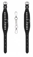 Черные наручники Diamond Studded Wrist Cuffs - фото 1412920