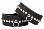 Черные наручники Diamond Studded Wrist Cuffs - фото 1412918