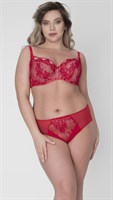 Красный бюстгальтер с мягкой чашкой +size из кружева с «ресничками» 339058 Красный бюстгальтер с мягкой чашкой +size из кружева с «ресничками» 339058