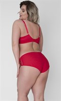 Красный бюстгальтер с мягкой чашкой +size из кружева с «ресничками» 339058 Красный бюстгальтер с мягкой чашкой +size из кружева с «ресничками» 339058
