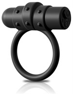 Черное перезаряжаемое эрекционное кольцо Vibrating Silicone C-Ring - фото 1420983