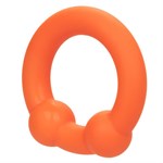 Оранжевое эрекционное кольцо Liquid Silicone Dual Ball Ring - фото 1414871