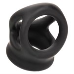 Черное тройное эрекционное кольцо Alpha Liquid Silicone Dual Cage   Ring - фото 1414874