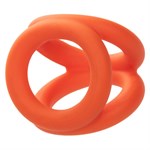 Оранжевое тройное эрекционное кольцо Liquid Silicone Tri-Ring 340025 - фото 582105