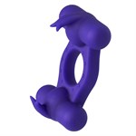 Фиолетовое эрекционное виброкольцо с двумя моторами Silicone Rechargeable Triple Orgasm Enhancer - фото 1415122