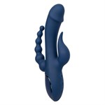 Синий тройной вибромассажер Triple Orgasm - фото 1415724