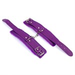 Фиолетовые наручники с меховой подкладкой - фото 1423975