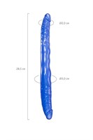 Синий двусторонний фаллоимитатор - 28,5 см. - фото 1421067
