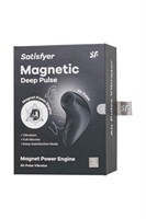 Черный вакуум-волновой бесконтактный стимулятор клитора Magnetic Deep Pulse - фото 1417741