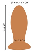 Оранжевая анальная пробка с присоской - 21 см. - фото 1419130