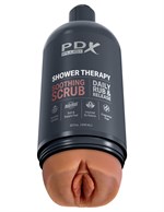 Мастурбатор-вагина цвета карамели Shower Therapy Soothing Scrub - фото 1421104