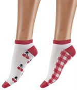 Набор из 2 пар носков Bamboo Socks - с вишенками и в клетку 350702 - фото 668967