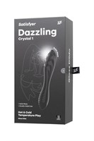 Черный двусторонний фаллоимитатор Dazzling Crystal 1 - 18,5 см. - фото 1421830