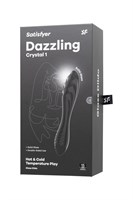 Черный двусторонний фаллоимитатор Dazzling Crystal 1 - 18,5 см. 352235 - фото 35654