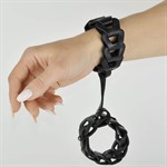 Черные кожаные наручники  Клеопатра  - фото 1421982