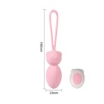 Розовые вагинальные шарики с петлёй и пультом ДУ - фото 1422721
