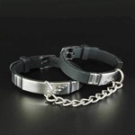 Черные силиконовые наручники с серебристой цепочкой - фото 1422878