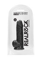 Черный фаллоимитатор Realistic Cock With Scrotum - 21,5 см. - фото 1430509