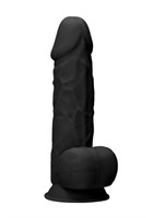 Черный фаллоимитатор Realistic Cock With Scrotum - 21,5 см. - фото 1430510