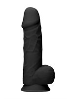 Черный фаллоимитатор Realistic Cock With Scrotum - 21,5 см. - фото 1430511