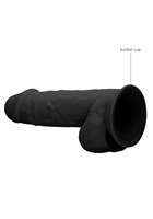 Черный фаллоимитатор Realistic Cock With Scrotum - 21,5 см. - фото 1430512