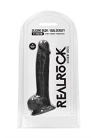 Черный фаллоимитатор Realistic Cock With Scrotum - 22,8 см. - фото 1430516