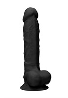 Черный фаллоимитатор Realistic Cock With Scrotum - 22,8 см. - фото 1430517