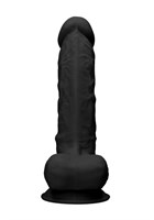 Черный фаллоимитатор Realistic Cock With Scrotum - 22,8 см. - фото 1430518