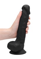 Черный фаллоимитатор Realistic Cock With Scrotum - 22,8 см. - фото 1430519