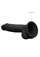Черный фаллоимитатор Realistic Cock With Scrotum - 22,8 см. - фото 1430521