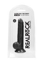 Черный фаллоимитатор Realistic Cock With Scrotum - 24 см. - фото 1430523