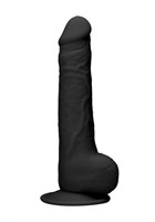 Черный фаллоимитатор Realistic Cock With Scrotum - 24 см. - фото 1430524