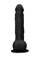 Черный фаллоимитатор Realistic Cock With Scrotum - 24 см. - фото 1430526