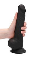 Черный фаллоимитатор Realistic Cock With Scrotum - 24 см. - фото 1430527