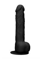 Черный фаллоимитатор Realistic Cock With Scrotum - 24 см. - фото 1430522