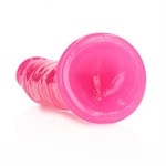 Розовый люминесцентный фаллоимитатор на присоске - 22 см. - фото 1430551