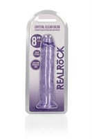 Фиолетовый фаллоимитатор Crystal Clear на присоске - 22 см. - фото 1430567
