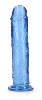 Синий фаллоимитатор Crystal Clear на присоске - 25 см. - фото 1430570