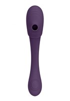 Фиолетовый двусторонний гибкий импульсно-волновой вибромассажер Mirai - 23,4 см. - фото 1431413