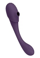 Фиолетовый двусторонний гибкий импульсно-волновой вибромассажер Mirai - 23,4 см. - фото 1431414
