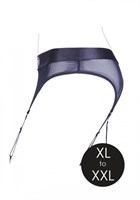 Черные трусики-пояс для страпона с вибропулей - размер XL-XXL - фото 1431485