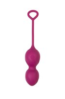 Бордовые вагинальные шарики Moussy с вибрацией и пультом ДУ - фото 1423843