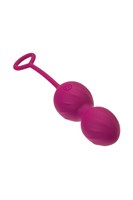 Бордовые вагинальные шарики Moussy с вибрацией и пультом ДУ - фото 1423844