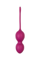 Бордовые вагинальные шарики Moussy с вибрацией и пультом ДУ - фото 1423846